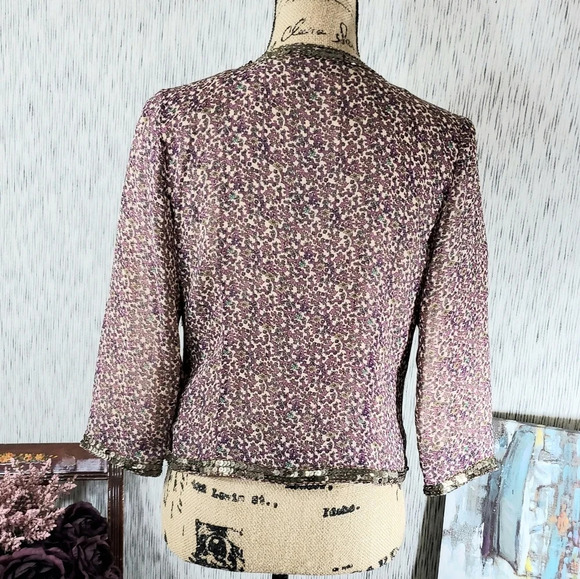 Love 21 Bohemian Sequin Lined Jacket GUC XS - Picture 5 of 9